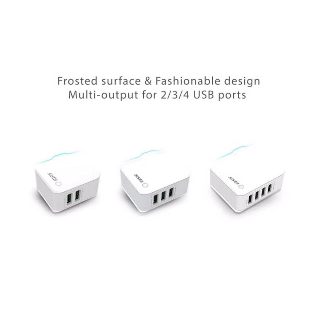 SISTA 3-PORT (3.4A) 2IN1 TRAVEL CHARGER WITH DETACHABLE UK PLUG (READY STOCK)